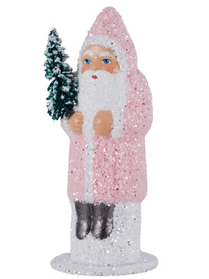 21-155-2 Rose Santa with Brown Boots from Ino Schaller Paper Mache Candy Container