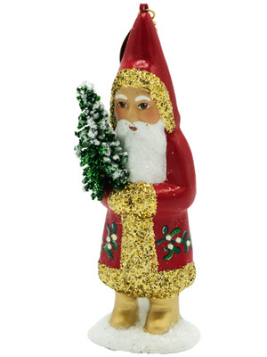 19122 Santa Red Ornament with Gold Trim from Ino Schaller