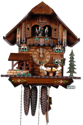 MT4407-10 Musical Beer Drinkers Chalet 1 Day Cuckoo Clock