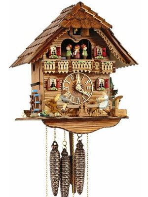 MT6426-9 Anton Schneider Musical See Saw Chalet 1 Day Cuckoo Clock