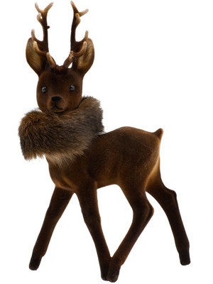 700-8-F Brown Reindeer Flocked with Fur Collar from Ino Schaller