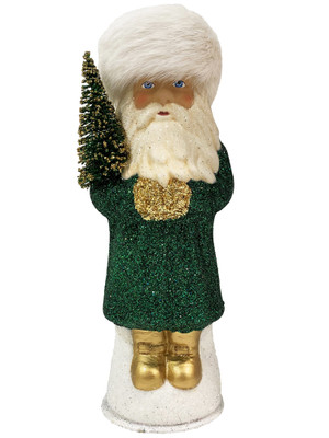 2431 Forest Green Russian Santa with Fur Hat from Ino Schaller