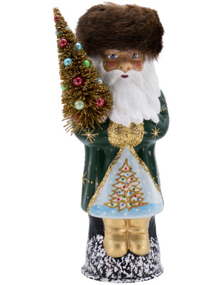 16272 Russian Santa Dark Green with Muff from Ino Schaller