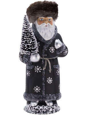 2325-BL Santa with Fur Cap and Crystals from Ino Schaller