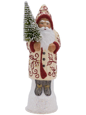 24026 Cream with Red Leaf Decoration Santa from Ino Schaller