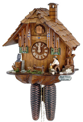 Q6563-9 Anton Schneider Quartz Battery Wood Chopper Cuckoo Clock