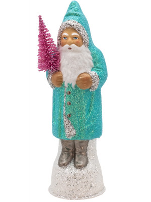 23263 Light Green with Rose Tree Santa from Ino Schaller