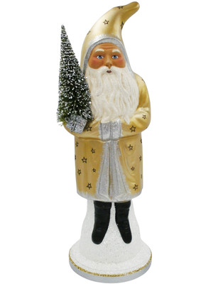 2543 Large Gold Santa with Stars from Ino Schaller Paper Mache Candy Container