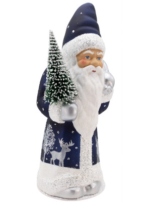 26334 Santa Matt Dark Blue with Silver Reindeer Decor from Ino Schaller