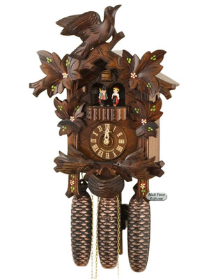 8TMT176-10 Anton Schneider 8 Day Feeding Birds Cuckoo Clock