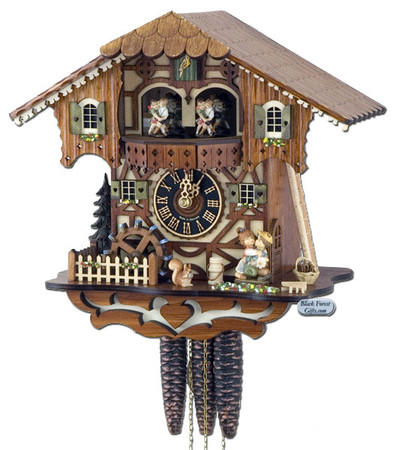 6205T Musical Kissing Couple Chalet 1 Day Cuckoo Clock