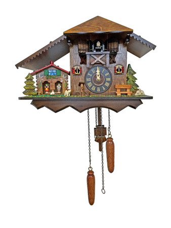 BF624BS Quartz Weather House Musical Cuckoo Clock