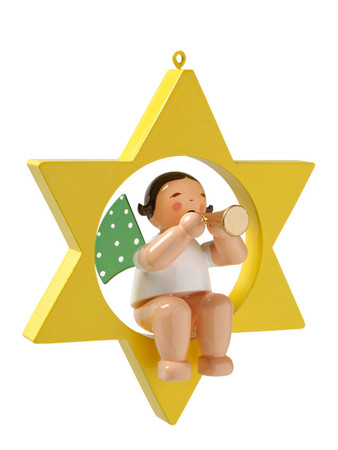 650-70-3 Hanging Angel Ornament with Trumpet in Star from Wendt and Kuhn