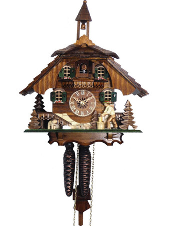 4441 Wood Chopper Chalet 1 Day Cuckoo Clock