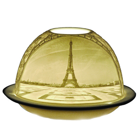 21834 Bernardaud Porcelain La Tour Eiffel Lithophane Votive Candle