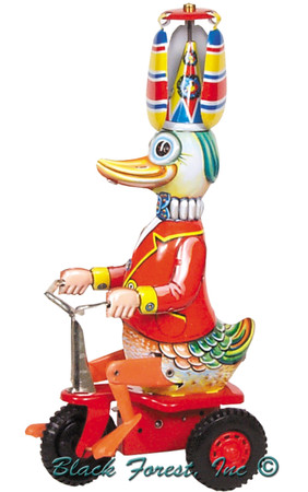 482MR Duck on Bike Tin Toy made in Germany