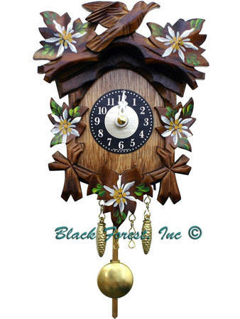 0125-8QP Quartz Painted Flowers Chiming Miniature Clock 0125-8QP Quartz Painted Flowers Chiming Miniature Clock