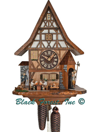 8T 525-9 Anton Schneider 8 Day Beer Drinker and Night Watchman Cuckoo Clock