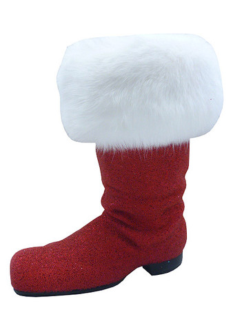 190-24 Beaded Red Boot Schaller Paper Mache Candy Container