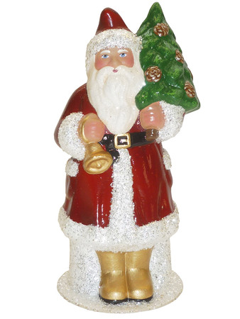 1818-2 Santa with Tree Schaller Paper Mache Candy Container