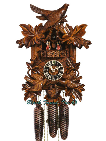 864700-4T Hones 8 Day Feeding Birds Cuckoo Clock