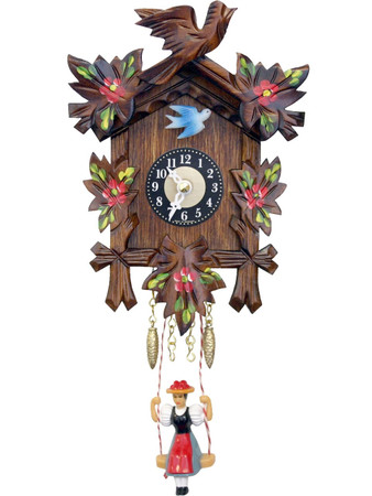 126-6SQ Quartz Carved Swinging Girl Miniature Clock
