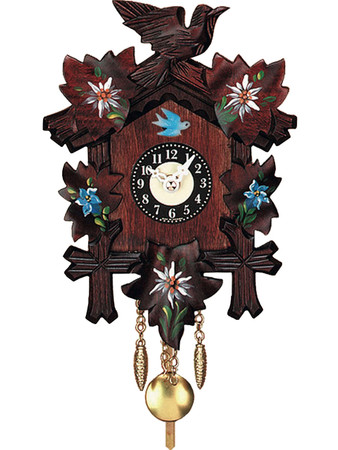 0126-10QP Quartz Carved with Flowers Chiming Miniature Clock