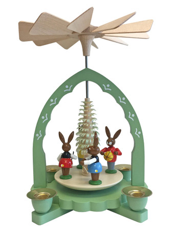 16350 Easter Bunnies Carousel Scene German Pyramid