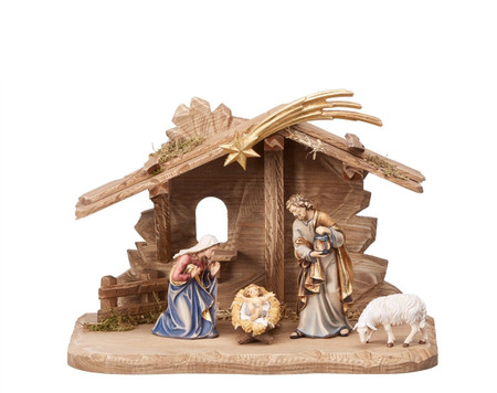 801701 Set 7 pcs Painted Kostner Nativity from Pema in Italy