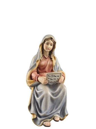 801067 Mary with Scripture Real Wood Painted Kostner Nativity from Pema in Italy