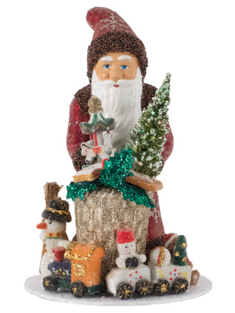 18201 Santa with Toys from Ino Schaller Paper Mache Candy Container