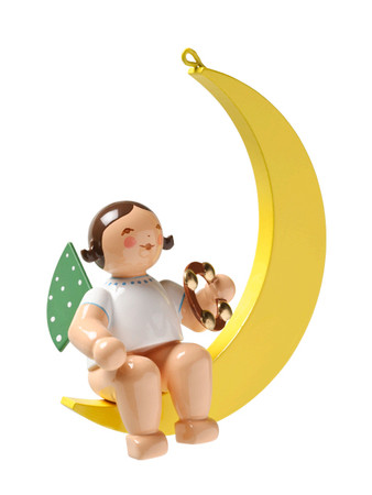 650-70-57 Hanging Angel Ornament with Tambourine in Moon from Wendt and Kuhn