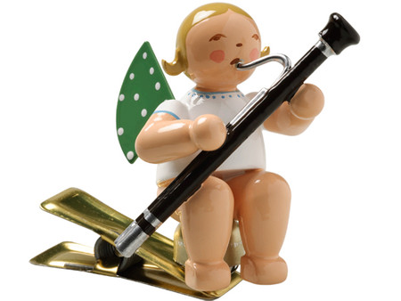650-90-43 Angel Ornament with Bassoon on Clip from Wendt and Kuhn