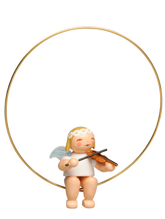 6308-2 Marguerite Angel in Ring Ornament with Violin from Wendt and Kuhn