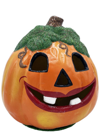 440-1 Jack O Lantern with beaded details Ino Schaller Paper Mache Candy Container