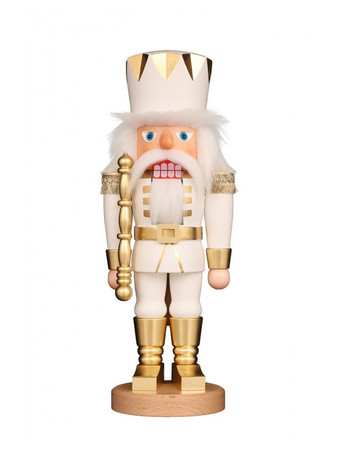 32-826 Christian Ulbricht White and Gold King Nutcracker