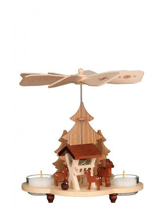 33-215 Natural Feeding Deer Ulbricht Tea Light German Pyramid