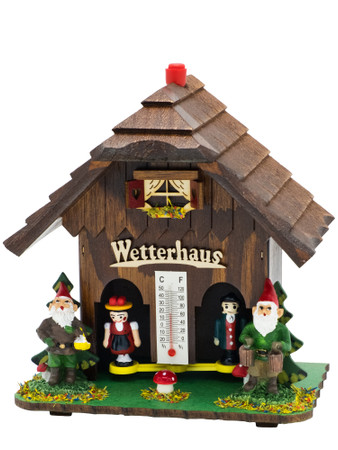 851 Gnomes Wood Figures German Weather House