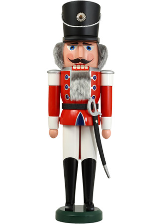 11802-1 Large Red Soldier Nutcracker from Seiffener Volkskunst