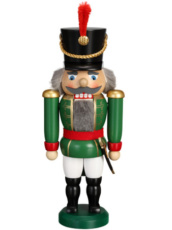 11952-4 Green Soldier Nutcracker from Seiffener Volkskunst