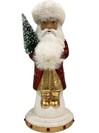 24275 Red Santa with Muff trimmed in Gold from Ino Schaller