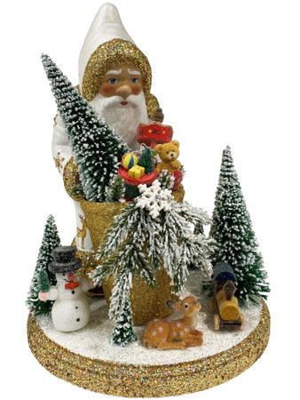24272 White Pearled Santa with Bambi from Ino Schaller