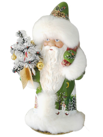 26-41 Green Santa from Ino Schaller Paper Mache Candy Container