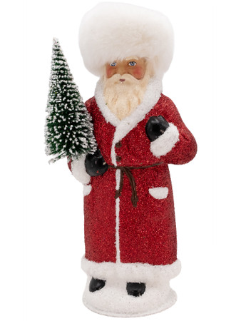 26-23R Red Glittered Russian Santa from Ino Schaller