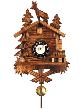 0137QP Quartz Carved Goat with Sound Miniature Clock