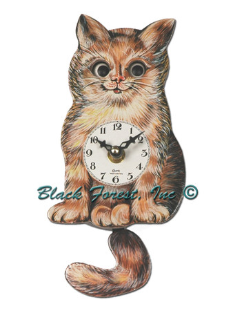 203QP Quartz Moving Eyes Cat Miniature Clock