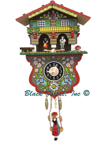 235SQ Quartz Swinging Lady Weatherhouse Miniature Clock