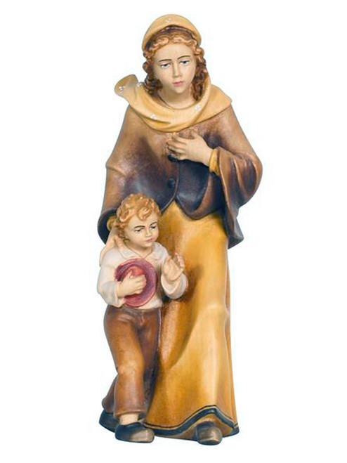 801017 Lady with Boy Painted Kostner Nativity from Pema in Italy