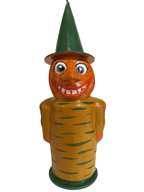 019-4 Pumpkin Man Ino Schaller Paper Mache Candy Container