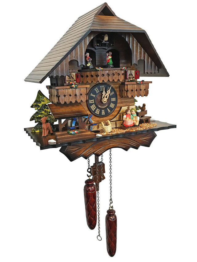 4704 QMT Quartz Kissing Music and Dancers Cuckoo Clock